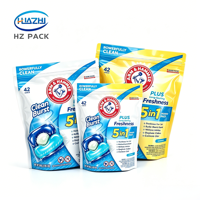 Sachets Doypack de haute qualité avec fermeture éclair, impression hélio, antistatiques et laminés pour l'emballage de lessive en dosettes et en poudre