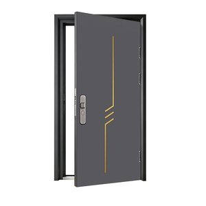 Porte de <span class=keywords><strong>sécurité</strong></span> antivol moderne en acier gris anthracite pour entrée de villa résidentielle, extérieur d'hôpital, hall extérieur - Product Image 4