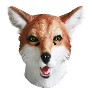 Latex Full Head Overhead Animal Fox Mask Cospaly Masquerade Fancy Dress Up Carnival Mask