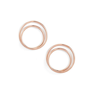 Orecchini a cerchio doppi con inserto, disponibili in più colori - Product Image 3