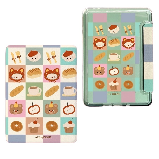 Custom Printed PU Leather with DIY Sticker Clear Back Auto Wake/Sleep Hand Strap Protective Case for Kindle Paperwhite 4/5/6