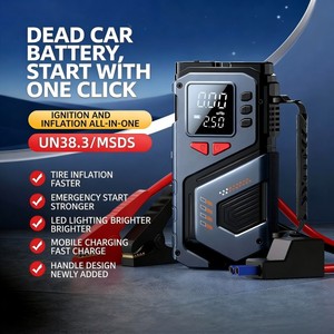 Compresseur d'air portable pour pneus de voiture en ABS 12V 12000mAh avec <span class=keywords><strong>pince</strong></span> intelligente pour démarreur de secours tout-en-un + sac de rangement - Product Image 3