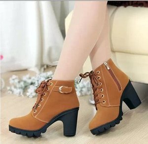 Botines Mujer Tacon Plataforma Botas Invierno Moda 2019 Zapatos Militares  con Cordones Botines de Tacón Grueso Zapatos de Discoteca Antideslizante  Botin Hebillas Yvelands : Amazon.es: Zapatos y complementos