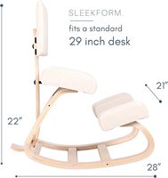 Chaise de salle à manger ergonomique Sleekform East Austin avec support lombaire, en tissu de lin hivernal et structure en bois naturel, idéale pour les douleurs dorsales - Vente en gros