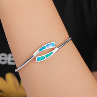 Bracelet jonc en argent sterling 925 avec opale, bijoux fins de haute qualité, minimaliste, nouvelle arrivée, personnalisé OEM, pour femmes, à porter au quotidien