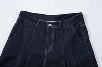Jeans rétro incurvés pour hommes, pantalon de cimeterre à jambes larges, jeans hip hop, rock, plissé, longueur au sol, pantalon pour hommes