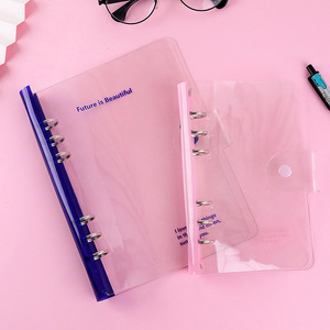 EW-Cuaderno transparente de 6 agujeros, libreta con borde de costura creativa, libro de hojas sueltas de astronauta de conejo - Product Image 5