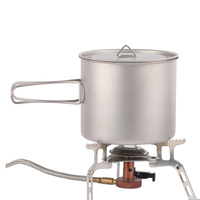 Pot de camping en titane de 1100 ml, ustensiles de cuisine ultralégers pour la randonnée, poignée pliable, pot de cuisson pour la randonnée en plein air, ensembles de vaisselle