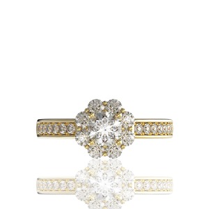 Anillo de Diamante Natural Redondo de Oro Sólido de 18K para Mujer, Uso Diario, 4.5 mm D/VVS1, de Vietnam - Product Image 5