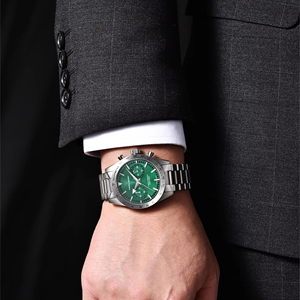 PAGANI DESIGN 1766 Nuovo <span class=keywords><strong>Orologio</strong></span> al Quarzo Retro Lusso con Fasi Lunari da Uomo Cronografo Sportivo Speedmaster da Polso Movimento VK64 Vetro Zaffiro AR - Product Image 4