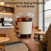 Manchons en papier jetables biodégradables certifiés FSC avec gobelets en PLA – Protection écologique anti-brûlure pour boissons froides