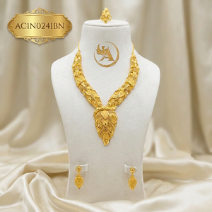 New Style Classic Women's <b>Charm</b> Necklace Set Box Chain with Gold Plated Brass Floral Pattern Fashion Necklace - Product Image 1