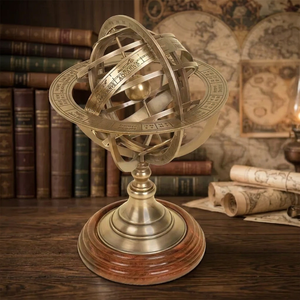 Esfera Armilar Decorativa de Latón Vintage, Escultura de Globo Celeste Antigua para el Hogar, Oficina, Estudio y Sala de Estar - Product Image 4