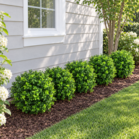 Boule de topiaire artificielle en buis avec piquet de fixation, fausse verdure pour la décoration de jardin et aménagement paysager