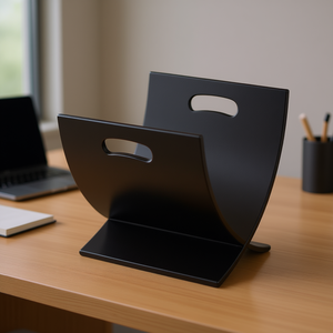 Porte-revues en bois contemporain finition expresso M1170 pour la maison ou le bureau - Product Image 2