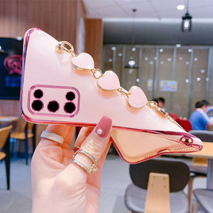 Amour Coeur Poignet Chaîne Téléphone étui pour samsung Galaxy <span class=keywords><strong>A32</strong></span> A10 A20 A30 A50 A11 A21S A31 A71 A52 A72 A51 S21 Placage Pare-chocs Couverture - Product Image 4