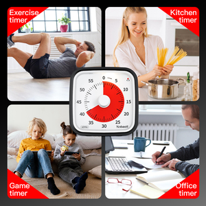 Temporizador de tiempo OEM Yunbaoit Pomodoro silencioso temporizador de cuenta regresiva de cocina de 60 minutos temporizador de estudio de productividad Visual para niños y adultos - Product Image 6