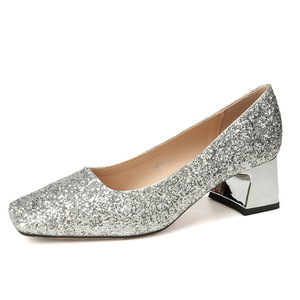 Zapatos de tacón Mary Jane con punta cuadrada, tacón grueso, decorados con cristales, suela de goma, cómodos zapatos de boda para mujer - Product Image 5