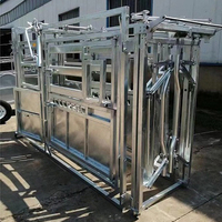 Bétail galvanisé résistant de chute de compression de bétail écrasement de vache avec des échelles équipement de ferme des usines clôturant des treillis et des portes