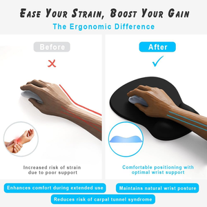 <span class=keywords><strong>Repose</strong></span>-poignets pour clavier en mousse à mémoire de forme à motif de dessin animé personnalisé, gris et noir dégradé, rembourré, base en caoutchouc antidérapante, écologique, best-seller - Product Image 3