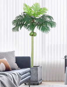 ต้นมะพร้าวพลาสติกสีเขียว ทนทานต่อรังสียูวี น้ำหนักเบา ขนาดใหญ่ สำหรับตกแต่งภูมิทัศน์ ต้นบอนไซปลอมแบบตั้งพื้น - Product Image 4