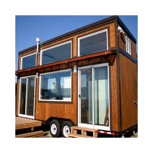 China factory wholesale pre made tiny trailer house on wheels trailer house mini