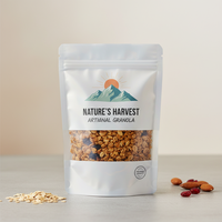 Sac de rangement pour granola, pochette refermable hermétique en Mylar avec valve, étiquette privée
