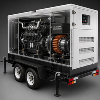 Générateur diesel JSST, alternateur sans balais à fil de cuivre 100 %, 20 kVA, 50 Hz, groupe électrogène diesel sur remorque pour chantier de construction