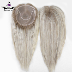 Topper <span class=keywords><strong>de</strong></span> <span class=keywords><strong>Cabello</strong></span> Humano Remy Ruso Natural, Fino y Suave, <span class=keywords><strong>Color</strong></span> Rubio, con Base Mono Tejida a Mano para Mujeres, Especialista <span class=keywords><strong>en</strong></span> Pérdida <span class=keywords><strong>de</strong></span> <span class=keywords><strong>Cabello</strong></span> - Product Image 6