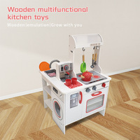 Caja de Cocina de Madera con Luz y Sonido, Juguete Educativo Montessori de Simulación de Cocina para Niños Pequeños