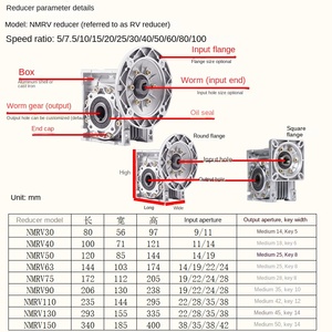 NMRV30 RV40 NRV50 NMRV63减速器蜗轮蜗杆箱铜涡轮蜗杆轴铝壳采用高减速器 - Product Image 3