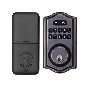 <span class=keywords><strong>Serrure</strong></span> de porte intelligente, entrée sans clé avec accès par mot de passe et clé, finition noir mat - Product Image 2