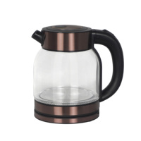 Bouilloire Électrique en Acier Inoxydable et Verre 1,8 L, 1500 W, Double Protection, Arrêt Automatique, Noire, pour Usage Domestique - Vente en Gros, Offre Spéciale