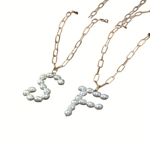 Collar con Letra Inglesa, Cadena para Suéter de Aleación de Zinc y Perla, Accesorio de Regalo Unisex - Product Image 5