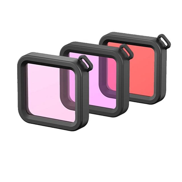 HONGDAK Red/Pink/Purple Diving Underwater Action Camera Filter Kit Nd Camera Lens Filter for GoPro Hero 10/9/8/7/6/5/4 Black