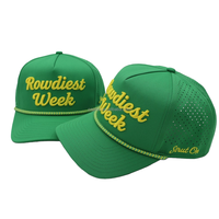 Casquette de baseball sportive personnalisée à 5 panneaux en polyester imperméable, respirante, avec logo brodé en 3D pour les sports de plein air