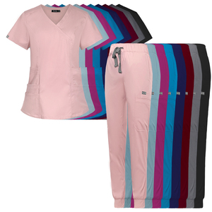 Práctico tejido de poliéster para enfermeras, elástico, resistente al desgaste, ropa de trabajo para hospitales, trajes, estilo de moda, logotipo personalizado, servicio de enfermeras - Product Image 1