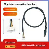 Adaptateur mâle en nylon et cuivre MX3.0-4 broches vers câble de chaîne de traînage 6 broches, connecteur de borne, faisceau de câbles pour connexion d'imprimante 3D