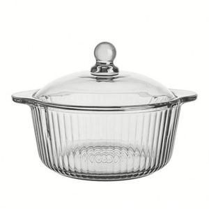 Tazón de Ensalada de Vidrio Transparente Pulido, Resistente a Altas Temperaturas, 800 ml, Moderno, Elegante, Ecológico y Multifuncional - Product Image 1