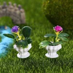 Plantas en maceta de resina en miniatura de 3-5 cm, juego de cuatro para decoración de interiores de escritorio, adorno de flores artificiales - Product Image 3