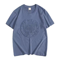 T-shirt unisexe blanc de haute qualité avec logo personnalisé 3d en relief 100% coton biologique T-shirt en gros pour hommes