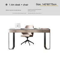 Meubles italiens modernes de bureau à domicile en acier inoxydable bureau intégré table en pierre frittée pour bureau ou étude
