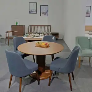 Hout eenvoudig ontwerp Gebogen terug eetkamerstoel stof stijl Nordic stoel/restaurant stoel (KY-3492)