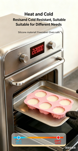 Moule à gâteau en silicone antiadhésif à 6 cavités, motif rose, de qualité alimentaire, réutilisable, mignon, magnétique, pour chocolat, bonbons et glaçons DIY - Product Image 2