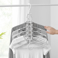 DS1207 Hosen Organizer Racks für Hosen Jeans Rock 6 Schichten Kunststoff hosen Rack Stoff Kleiderbügel Platz sparen Faltbarer Hosen bügel