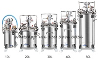 Réservoir de distribution de colle liquide en acier inoxydable 304 de 10L, 20L, 30L, 40L, 50L, 60L, avec régulateur de pression et mélangeur pour peinture automatique