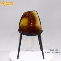 Chaise en résine transparente ambrée personnalisée JingYue, design traditionnel, pour salle à manger et salon, mobilier commercial haut de gamme populaire fait main