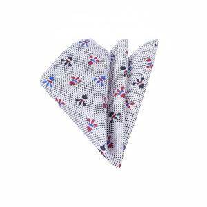 Pañuelo de cuello estampado patrón rojo y negro en blanco - Product Image 2