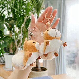 LLavero de ardilla de dibujos animados colgante mujer lindo muñeco de peluche llavero para niñas regalos creativos llaveros de coche mochila llavero colgante