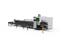 Machine de découpe laser CNC à fibre pour tubes, à deux chucks, pour cadres de lit en L, longueur de charge 6M, avec découpe de rainures biseautées 45° et de canaux carrés, Cypcut